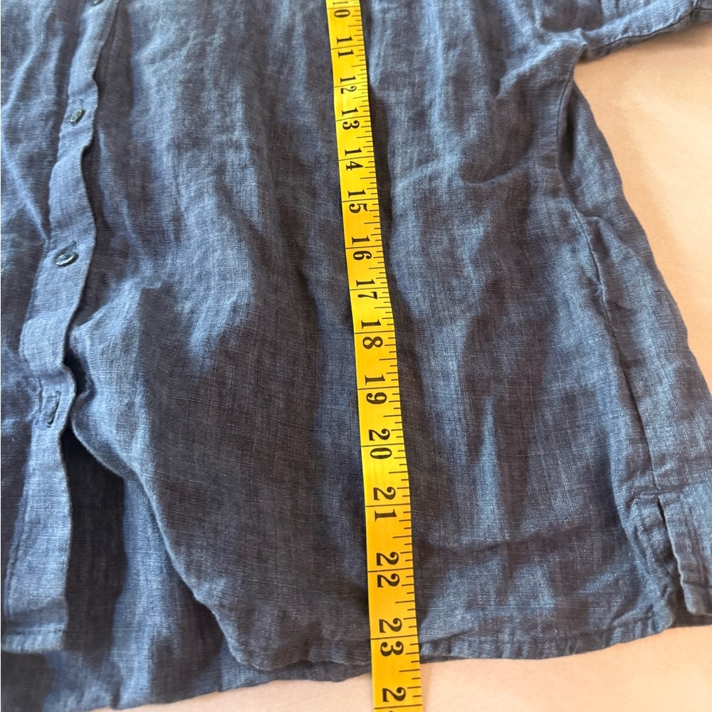 Eileen Fisher Blue Button-Down Shirt - Picture 3 of 5